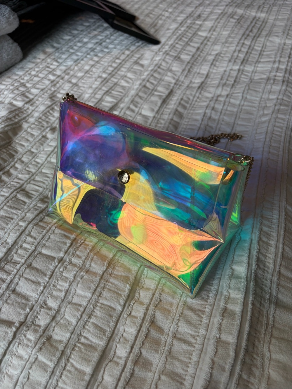 Iridescent Holographic Clear Crossbody Bag - Women